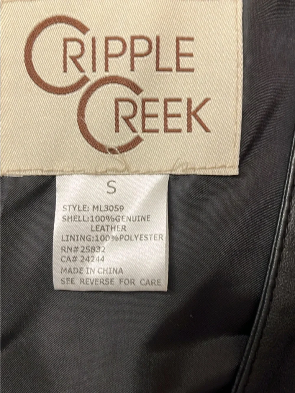 Cripple Creek Men's Black Leather Button Vest